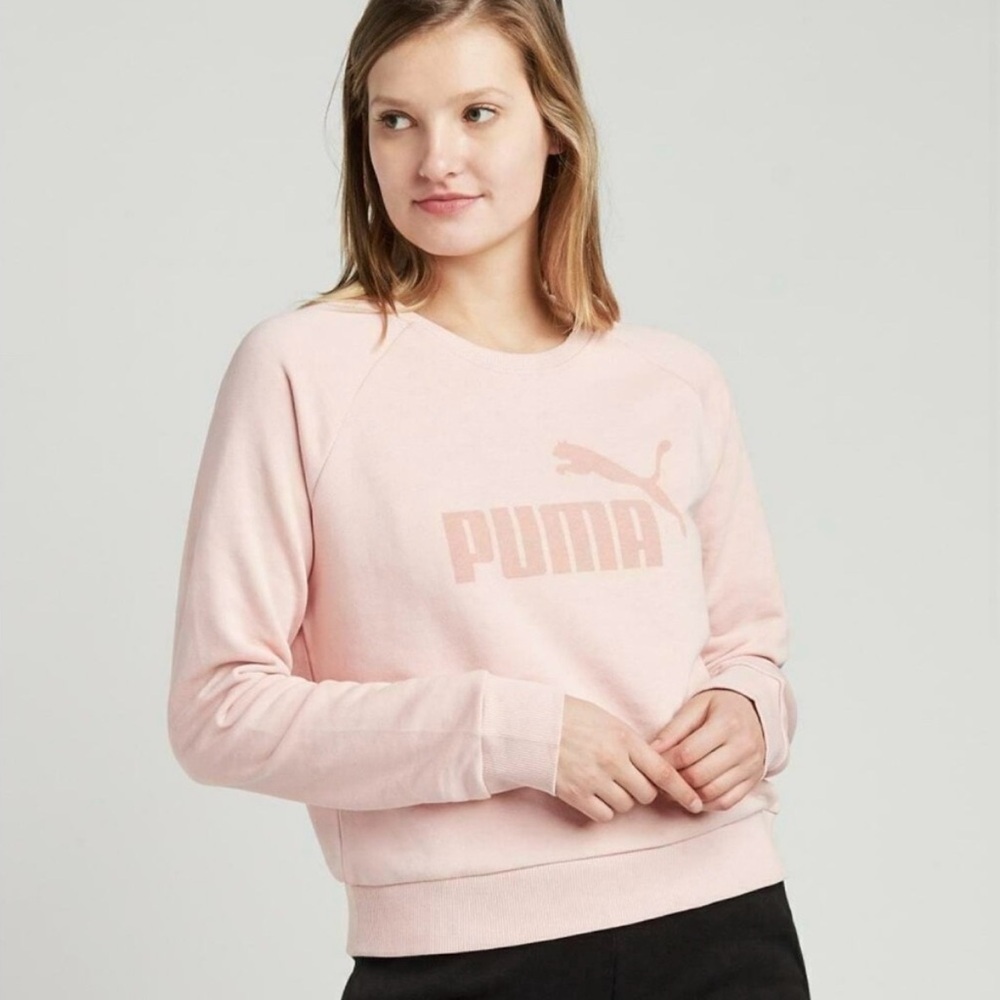 PUMA Women’s Pink Crewneck Logo Soft Sweatshirt size M